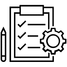 Checklist with gear and pencil GIF