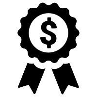 Award ribbon with dollar sign GIF