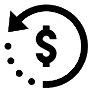 Counter clockwise circular arrow with dollar sign