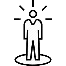 Shining person standing in circle GIF